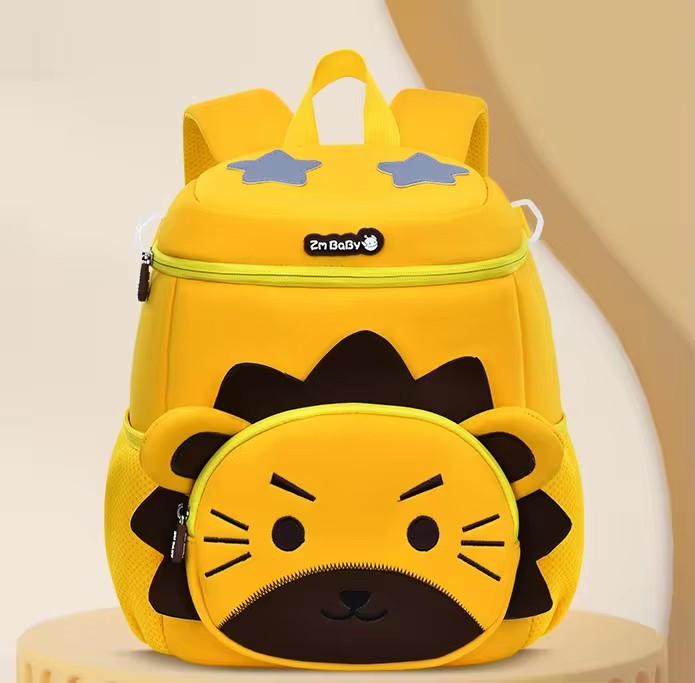 Yellow Tiger Cute Animal Kids Backpack - Lightweight Toddler School Bag - Soft 3D Cartoon Daypack for Kindergarten & Childcare- Boys Girls Ages 1-3