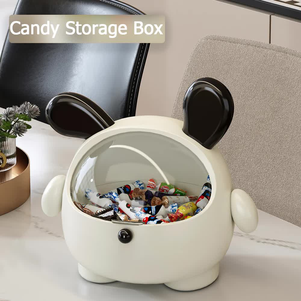 2PCS Yellow-Eared with polka dot Cute Puppy Desktop Bin with Lid - Mini Trash Can & Storage Organiser - Kawaii Office Decor for Vanity & Home Office