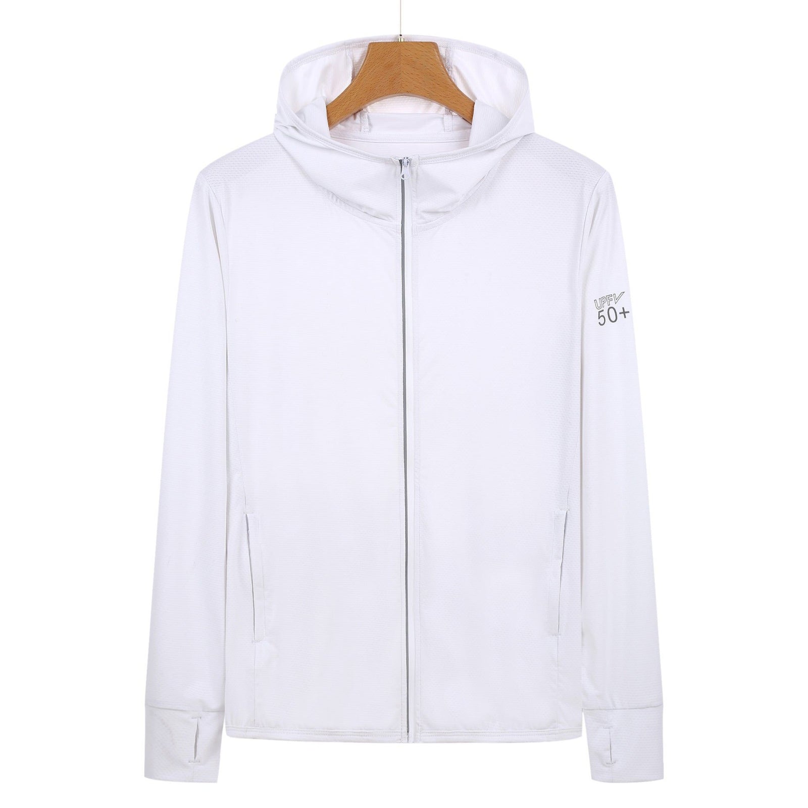 S White Long Sleeve UV Protection Summer Breathable Knitted Ice Silk Outdoor Sun Protection Clothing - Unisex Thin Sunscreen Shirt