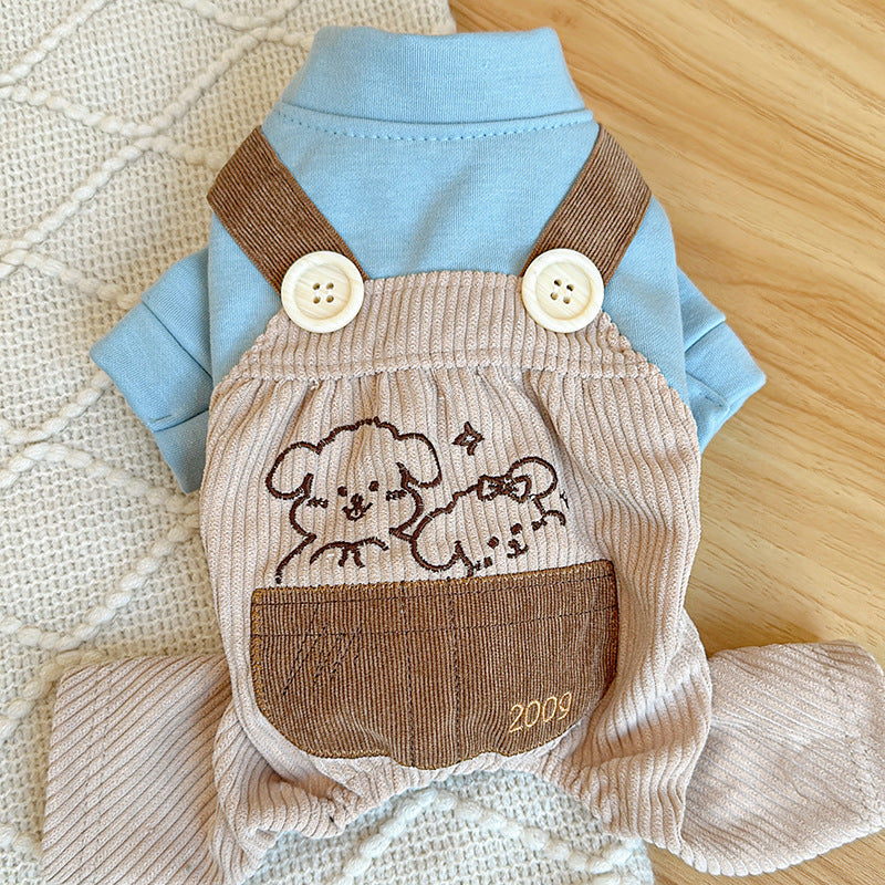 M Cute Little Backless Trousers Cute Four-Legged Dog Clothes - Spring/Summer Pet Outfit, Soft & Breathable