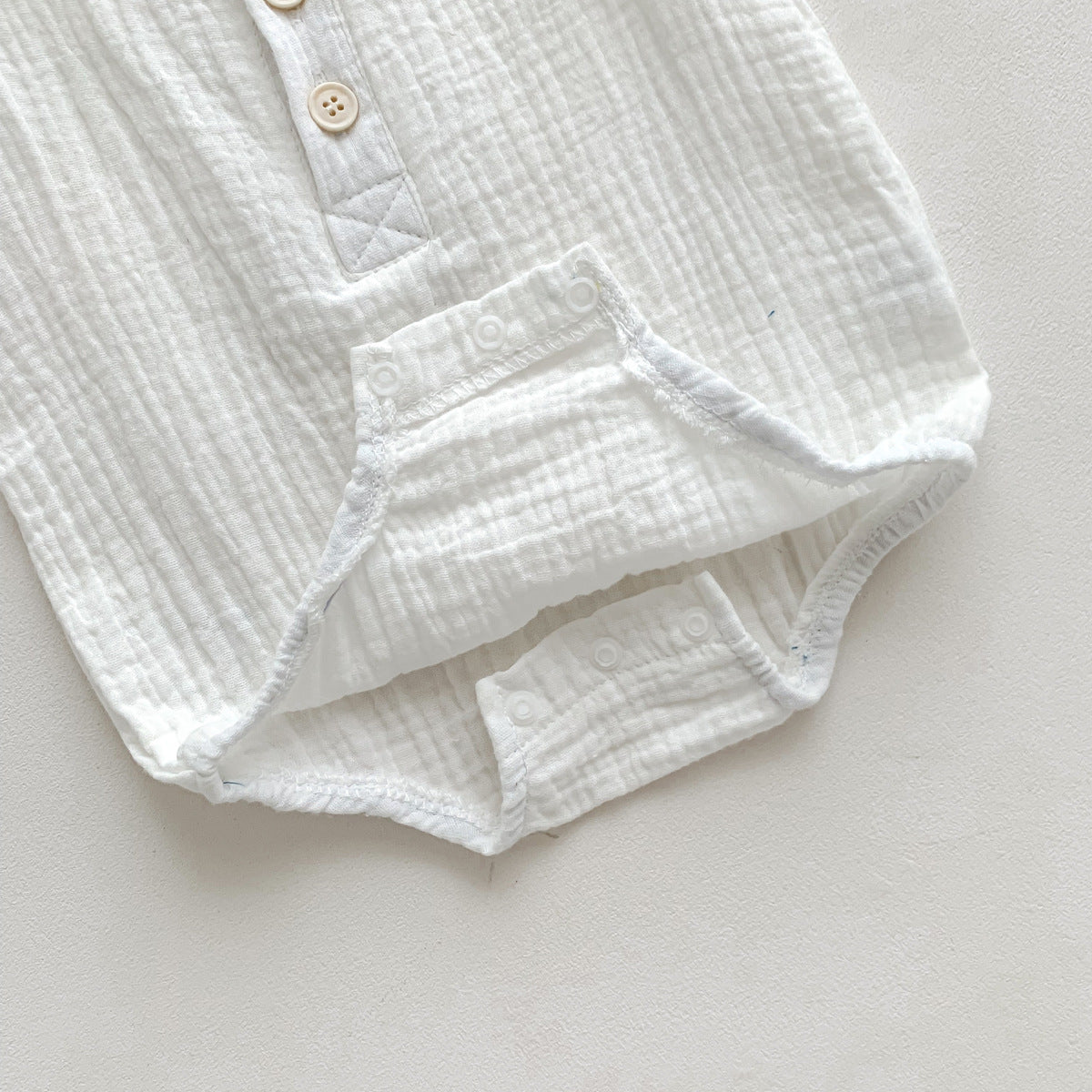 100cm Green Sleeveless Bubble Cotton Baby Romper - Soft Newborn Onesie for Boys and Girls, 0-2 Years