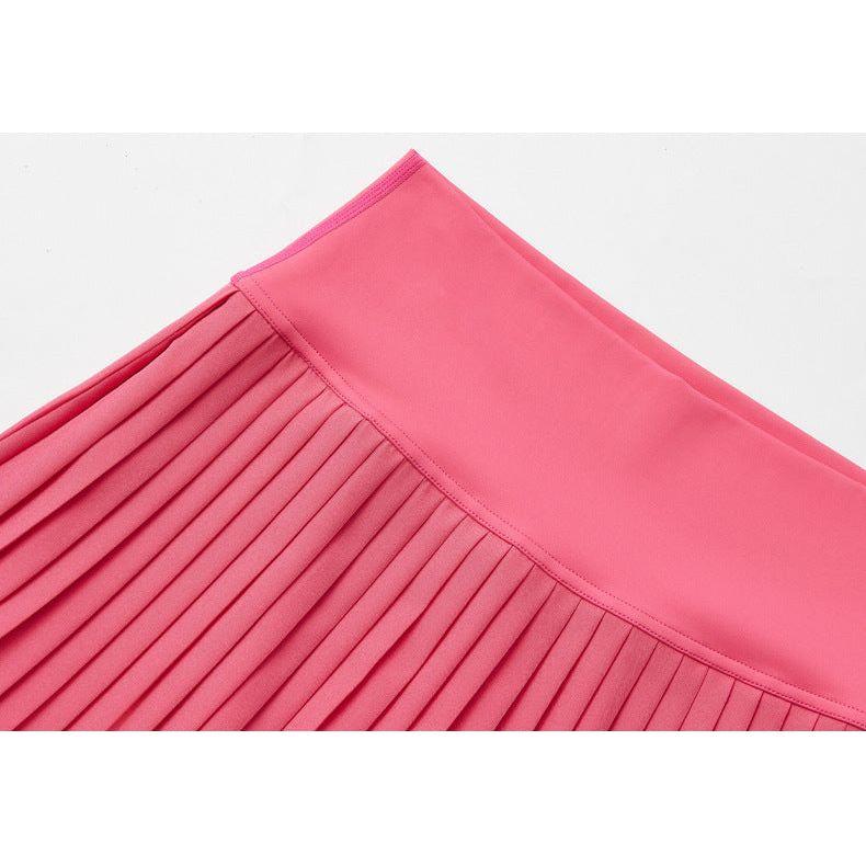 High waist Pink pleated skirt | built-in shorts to prevent exposure - suitable for yoga, badminton and golf  Size L
