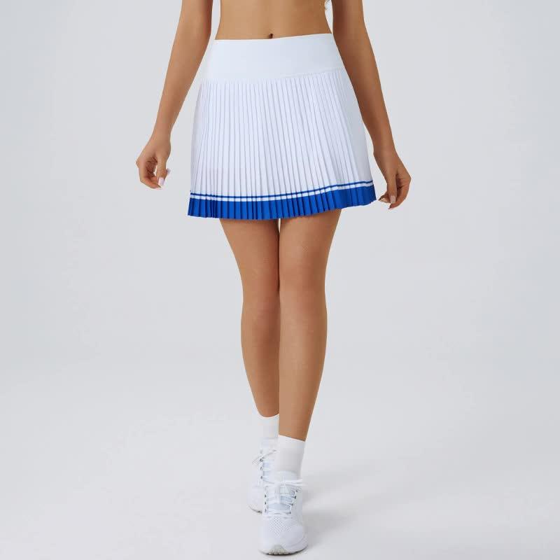 High waist Blue and White pleated skirt | built-in shorts to prevent exposure - suitable for yoga, badminton and golf  Size M