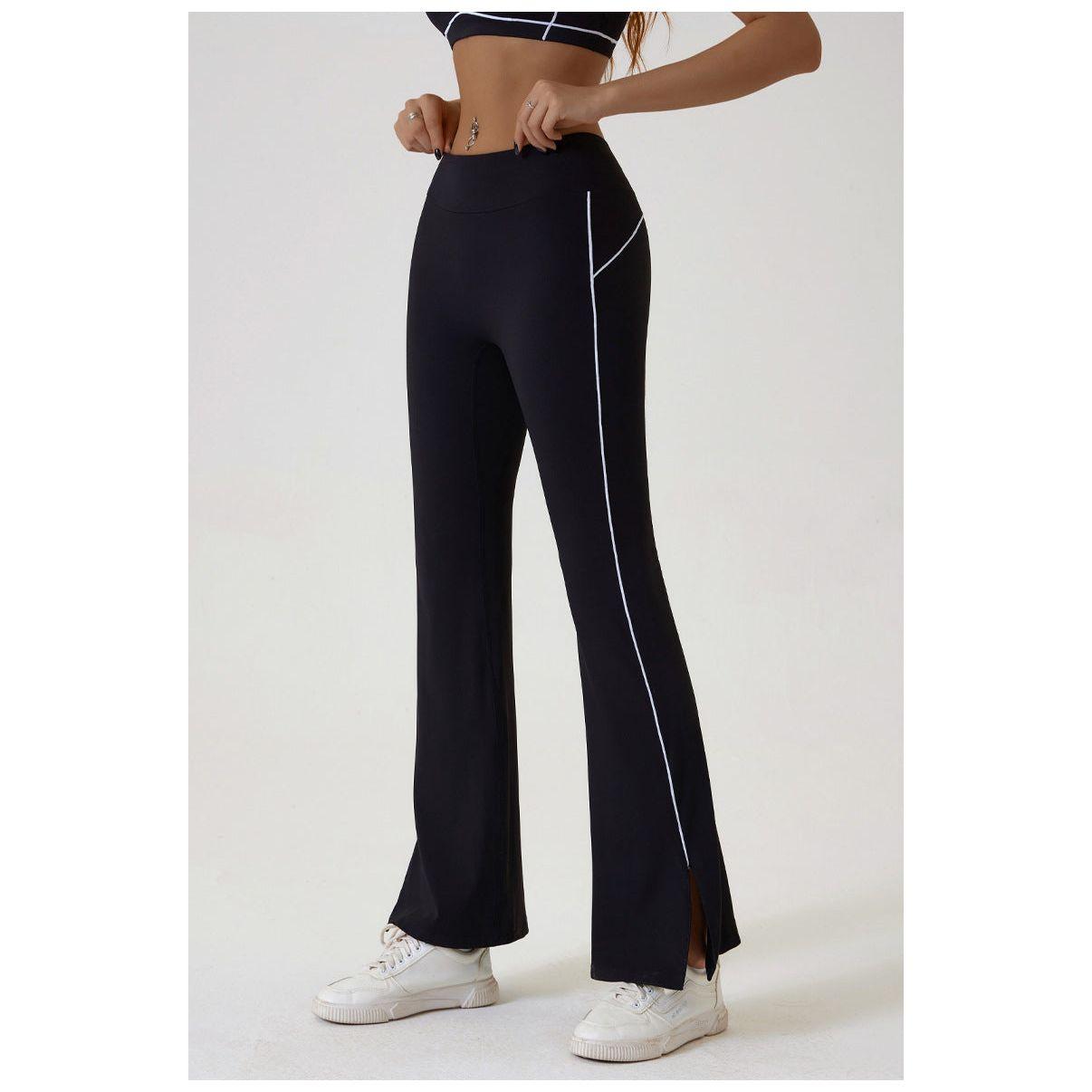 Black Flared Leggings & Sports Bra Set - Breathable & Stretchy Activewear for Yoga, Running & Gym Workouts Size L