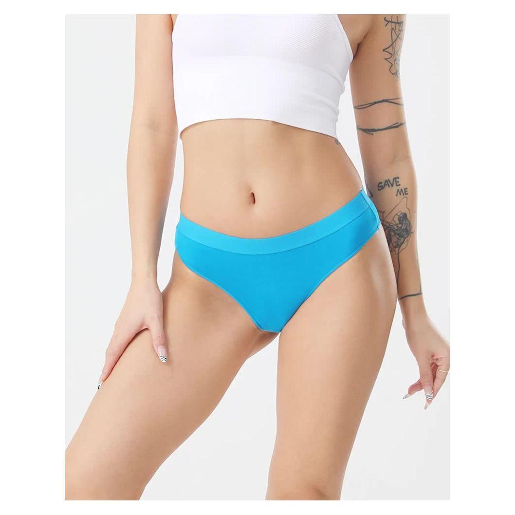 4 pcs Women's Sexy Low-Waist Cotton Thong Underwear, Size S