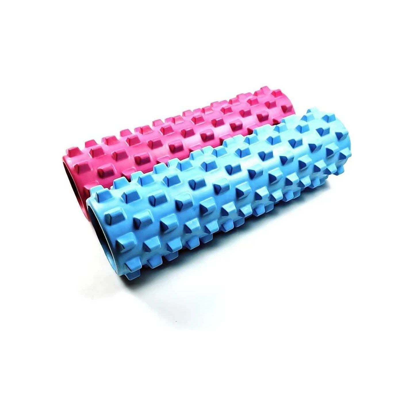 Colorful Hollow Yoga Foam Roller 45cm – Colorful Wolf Tooth Design Muscle Relaxation Massage Stick for Fitness and Sports