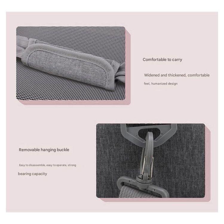 Grey Portable Pet Travel Carrier Bag - Foldable, Durable, and Comfortable for Small Dogs & Cats 50cmx34cmx34cm