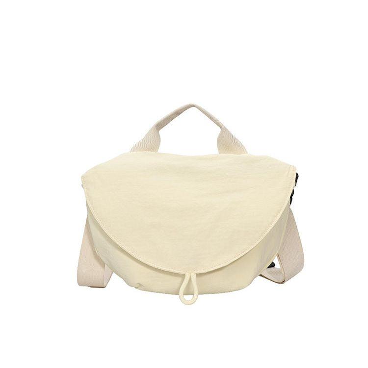 Beige Trendy Crescent Crossbody Bag - Unique Design Shoulder Bag 29x6x17cm