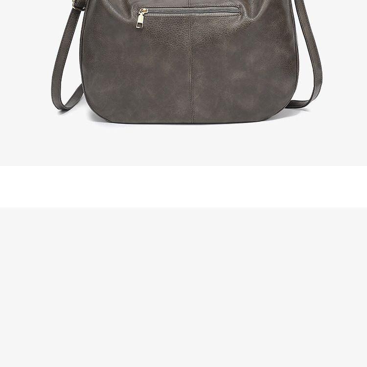 Light Gray Faux Leather Hobo Bag - Large Shoulder Tote w/Coin Purse