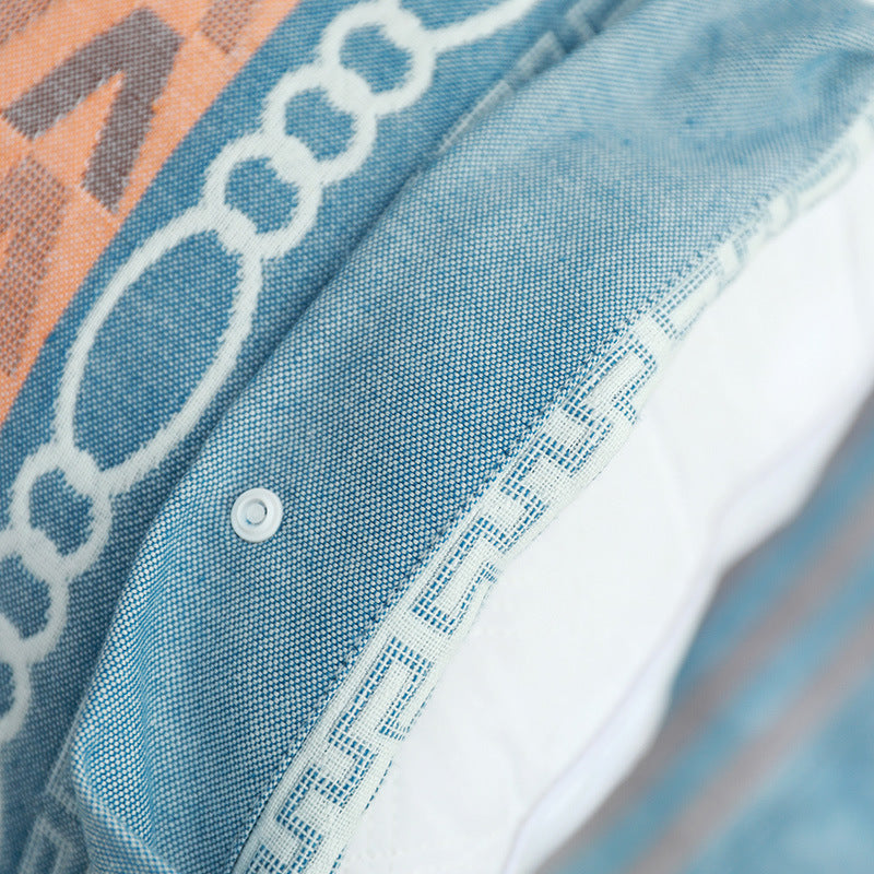 Pink petals Snap-On Cotton Gauze Pillowcase Set - Full Coverage, Non-Slip, Easy Closure (One pair without pillow core)