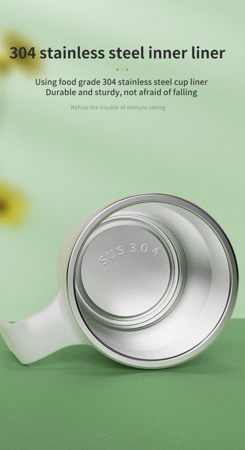 Green Portable Automatic Mixing Coffee Cup - Stainless Steel Magnetic Stirrer(handle stlye)