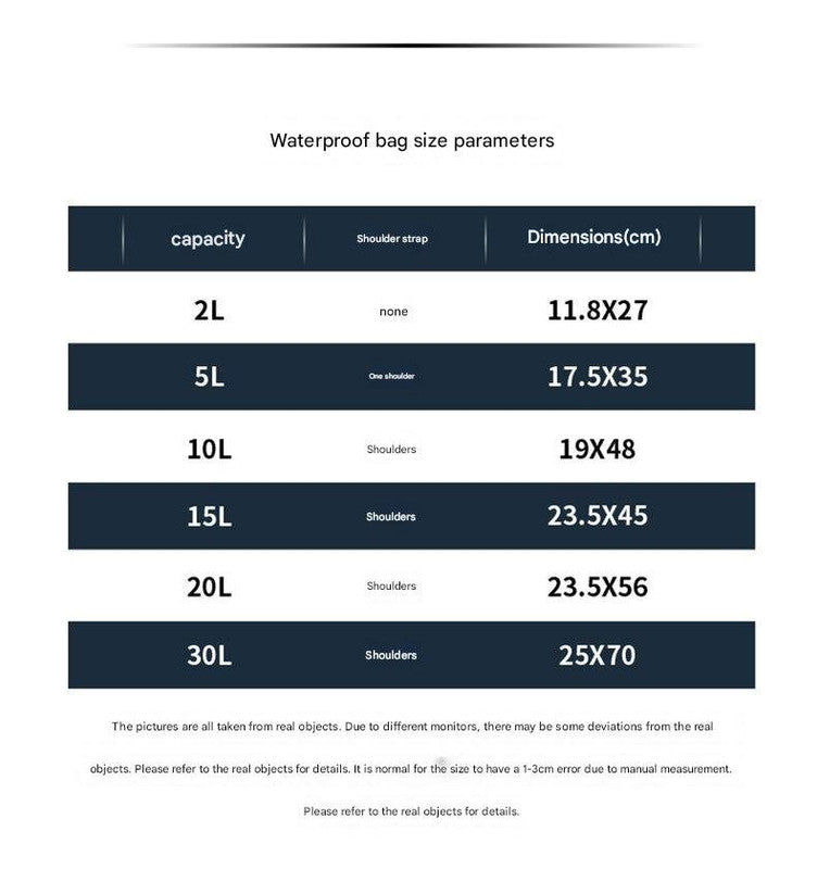 Black 10L Waterproof Dry Bag - PVC Mesh Rafting & Swimming Backpack