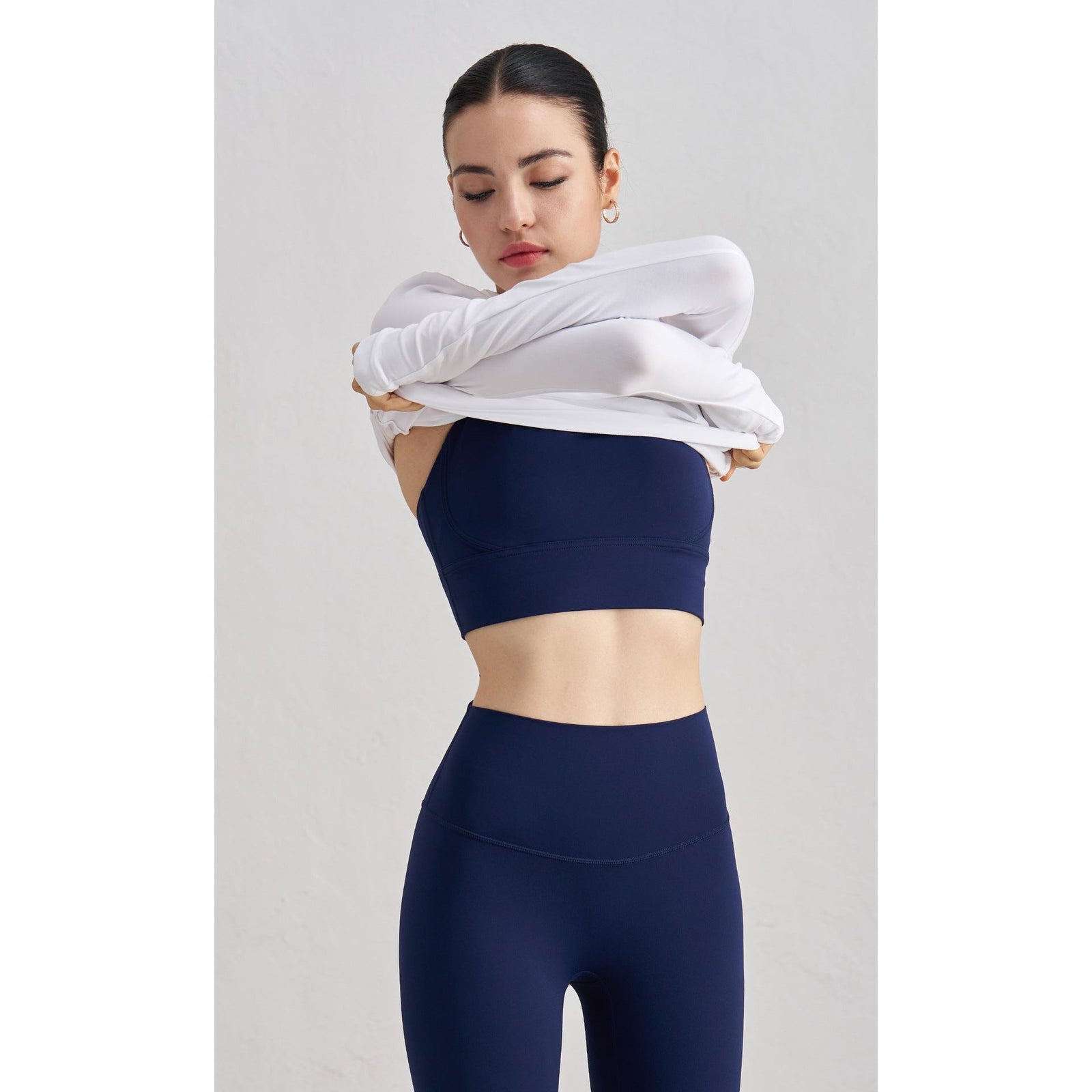 Size XL Deep Sea Blue Cross-Back Yoga Sports Bra for Women - High Support & Shockproof Fitness Bra