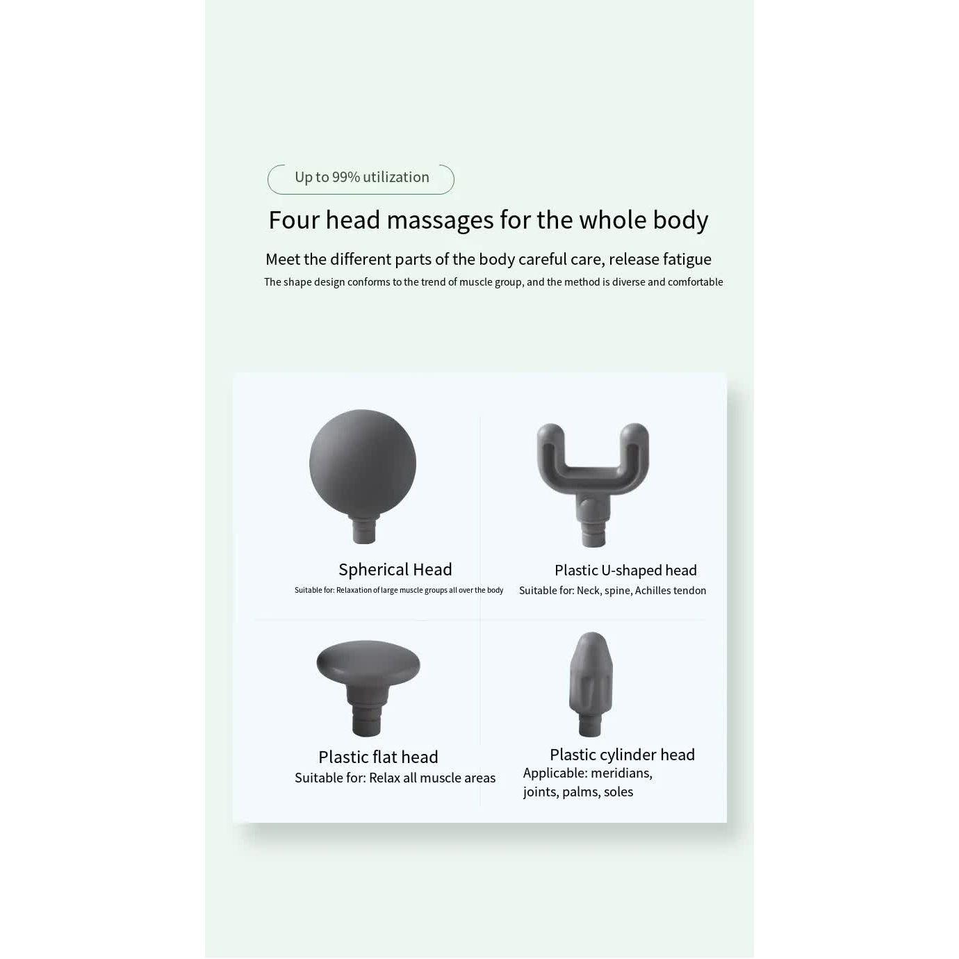 Green Mini Handheld Fascia Gun - Quiet, Portable, and Adjustable 12-Speed Muscle Massager for Neck, Back, and Full Body Relief, ABS+TRP Material