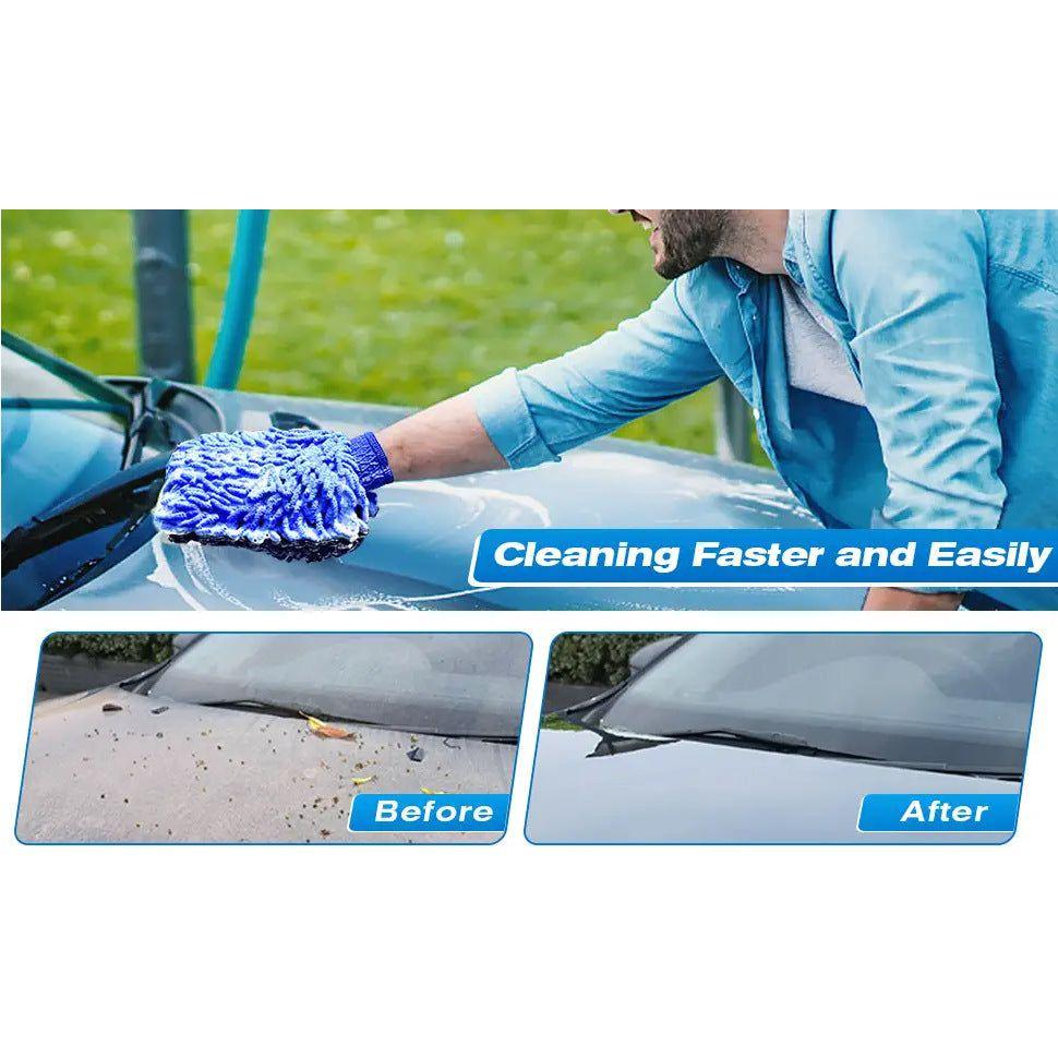 Blue 10-Piece Car Cleaning Kit – Complete Car Care Set with Towels, Brushes, Gloves, and Storage Bag