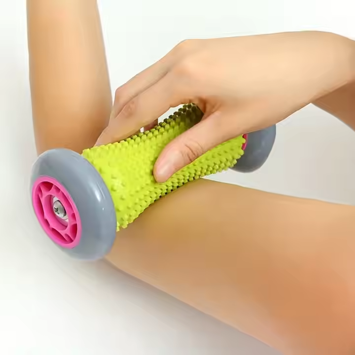 Green And Pink Foot Massage Roller - Plantar Fasciitis & Muscle Relief Tool
