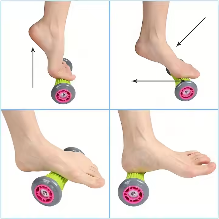 Green And Pink Foot Massage Roller - Plantar Fasciitis & Muscle Relief Tool