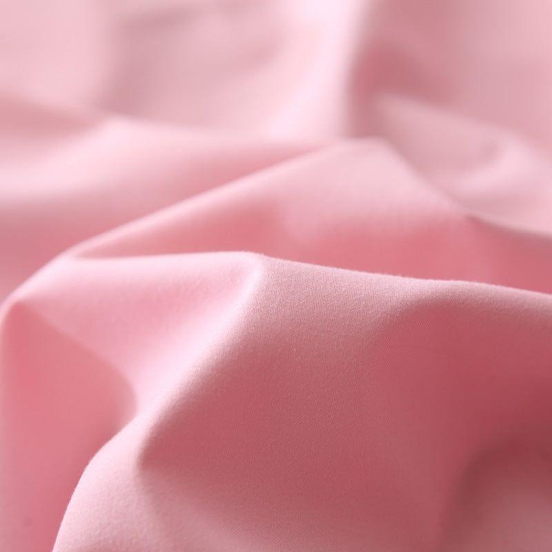 Gray And Pink Stitching Ultra-Soft Solid Color 4-Piece Bedding Set - Queen Size(Suitable for 2m bed)