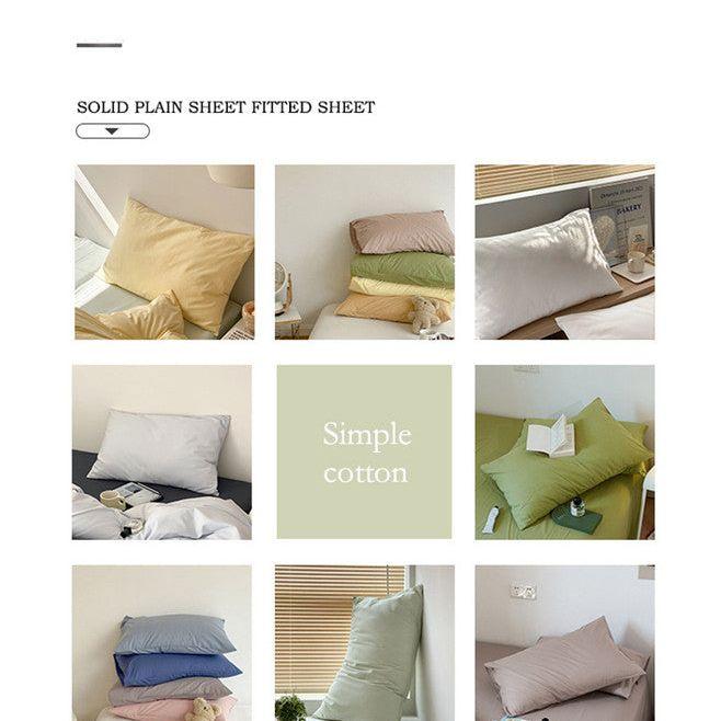 Green 100% Cotton Pillowcase Set - Envelope Closure(without pillow core)