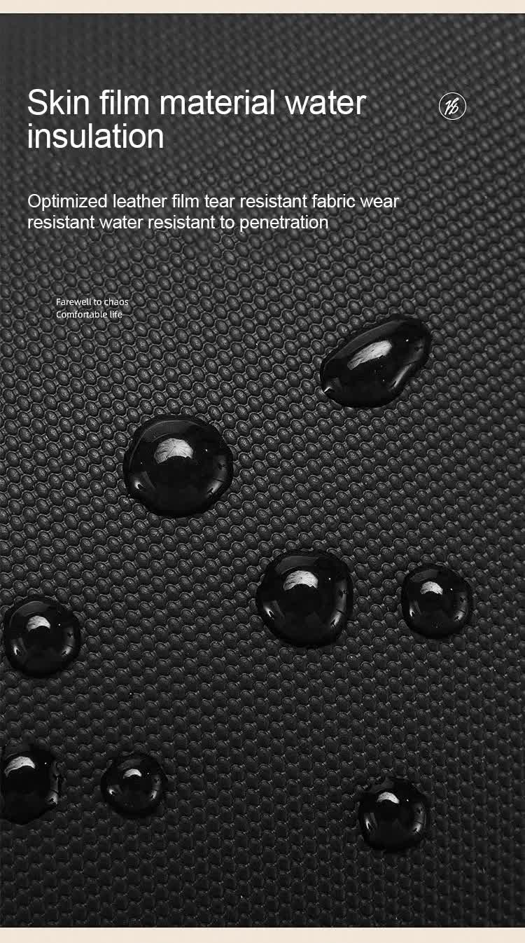 Black Premium PU Leather Multi-Functional Travel Cable Organizer - Waterproof Digital Storage Pouch