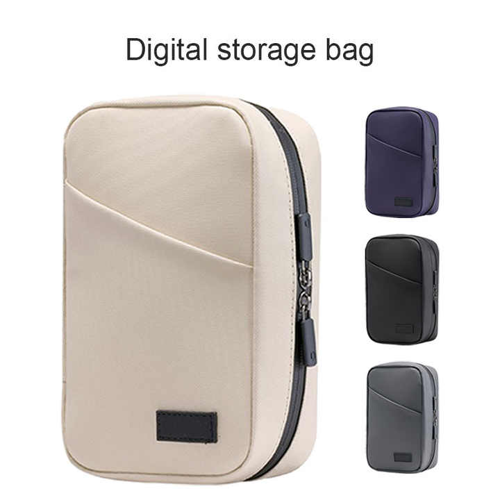 Dark Purple Premium PU Leather Multi-Functional Travel Cable Organizer - Waterproof Digital Storage Pouch