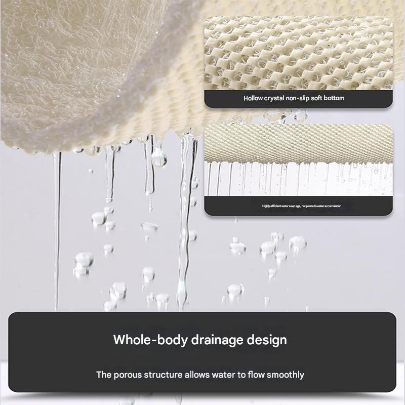 Colorful Scale Pattern PVC Non-Slip Bath Mat 50x80cm - Shower Drain Hole Design, Soft & Quick-Dry Bathroom Rug