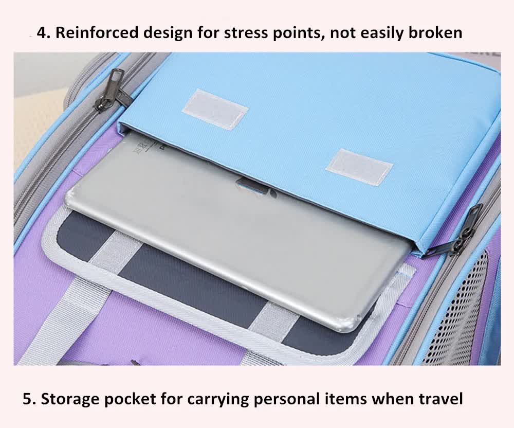 Khaki Portable Pet Carrier Backpack - Spacious, Breathable, and Travel-Friendly for Cats and Small Dogs