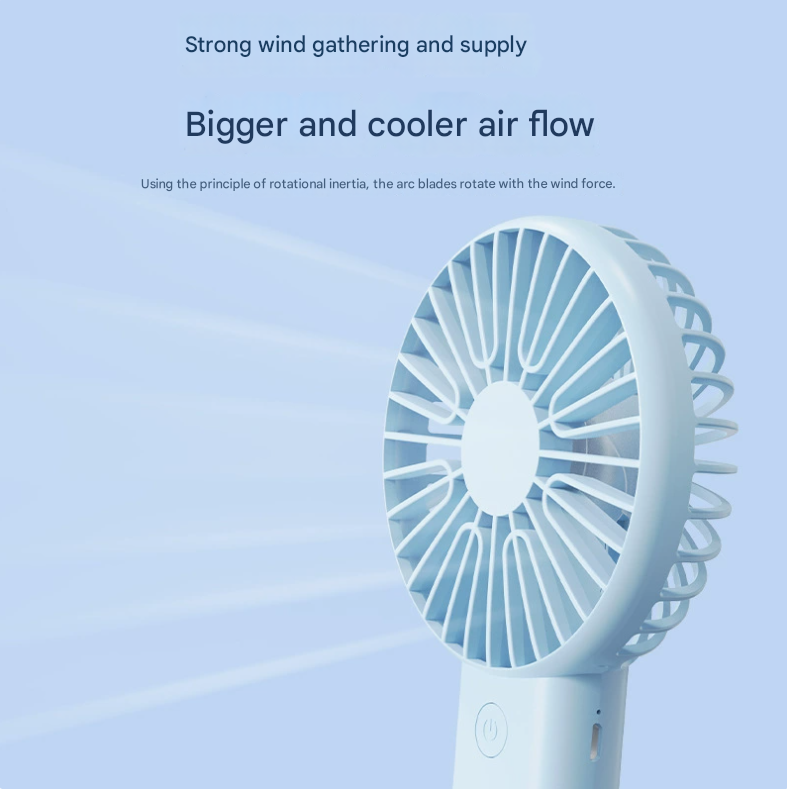 2 PCS Blue Portable USB Fan - 3 Speed Settings - Perfect for Office, Desk & Travel