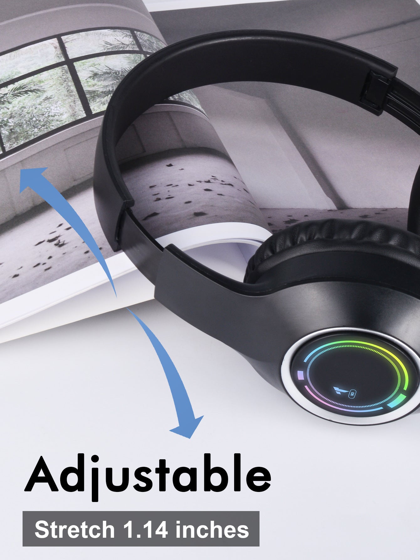 White Bluetooth 5.2 Headphones - Foldable, Adjustable Headband, TF Card