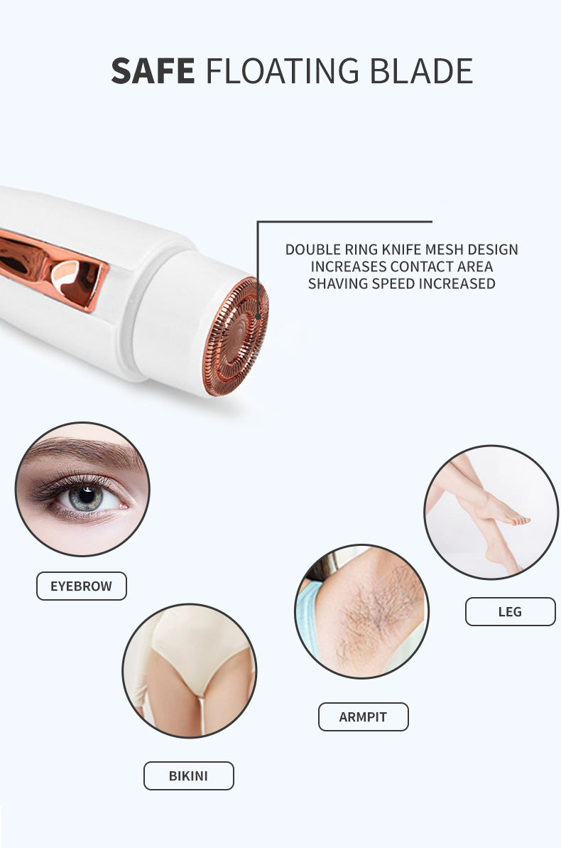 Rose Gold Electric Shaver for Women - Painless Hair Remover with USB Charging