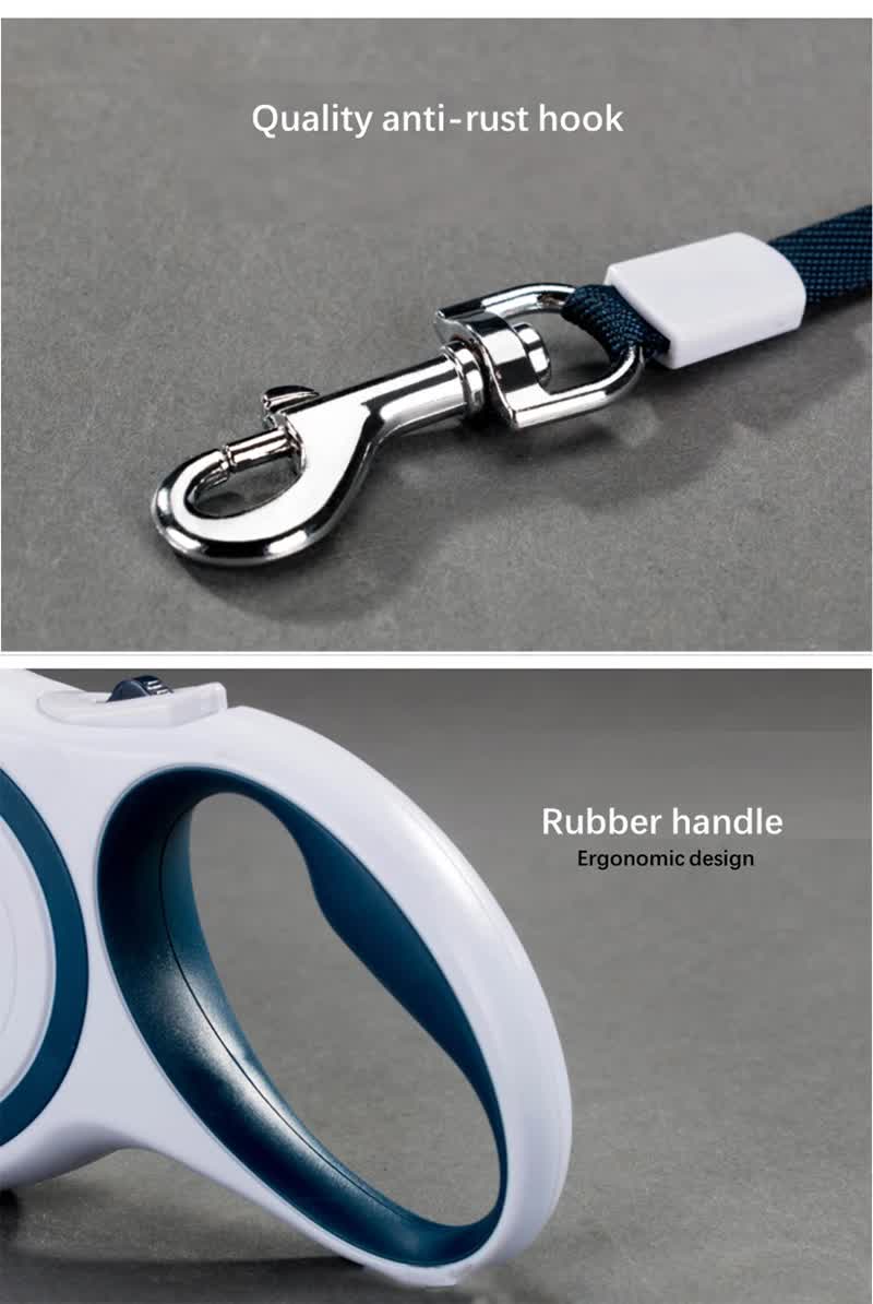 Dark Blue 3M Pet Leash Retractable - Tangle-Free, Extendable Pet Leash for Walking