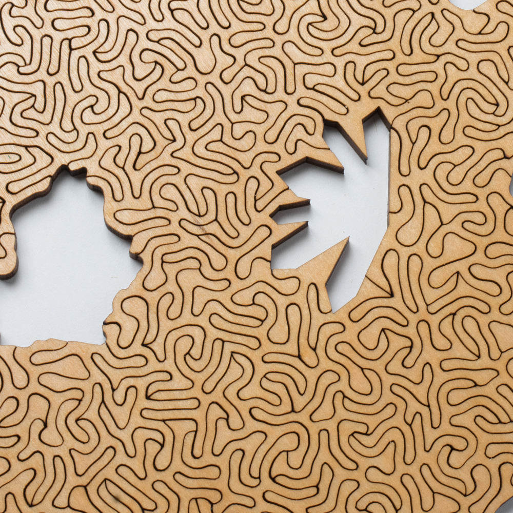 Colorful Algorithmic Agate Jigsaw Puzzle - 164 Unique Wooden Pieces