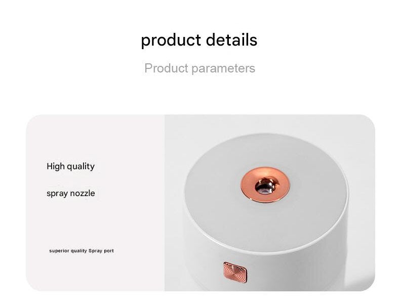 Pink 300ml USB Air Humidifier - Quiet Mini Humidifier for Bedroom, Office, Car