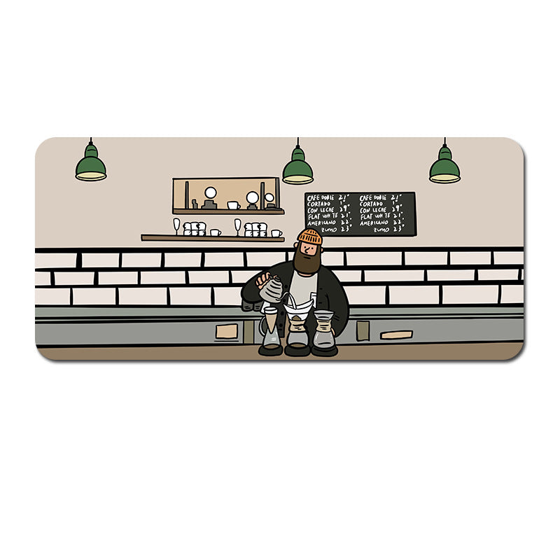 Extended Gaming Mousepad (90x40x0.4cm) - Big Beard Uncle Design, Stitched Edges - Style 2