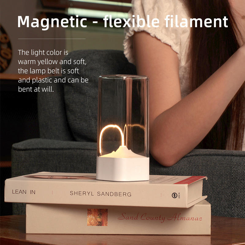 White Portable Magnetic Table Lamp with Bendable LED - USB-C Rechargeable