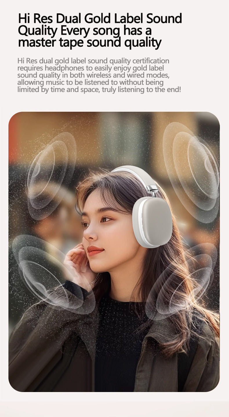 Black Wireless Bluetooth Headphones - Over-Ear, Deep Bass, Foldable, Long Battery Life