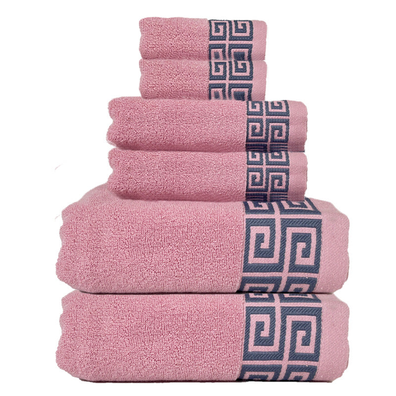 Pink Luxury Cotton Towel Set - 6-Piece Highly Absorbent Bath & Hand Towels