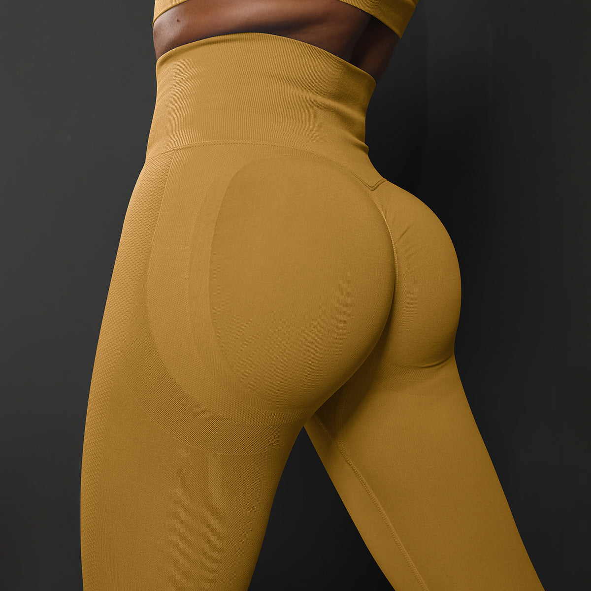 Size S Yellow Seamless High-Waisted Yoga Pants for Women - Lift Workout Leggings for Running, Gym, and Fitness