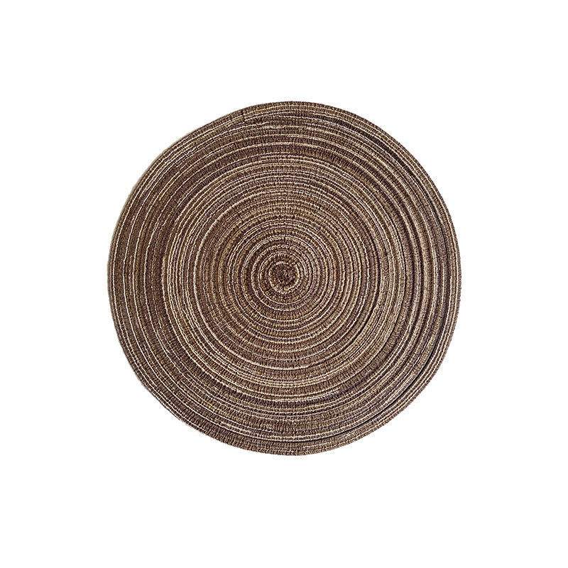 8 Pcs Coffee Woven Round Placemat - Non-Slip, Heat-Resistant Dining Table Mat, 36cm