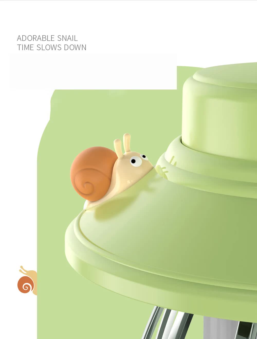 White Retro Snail Night Light - Portable Rechargeable Camping Lantern with Hook, 3-Color Dimming