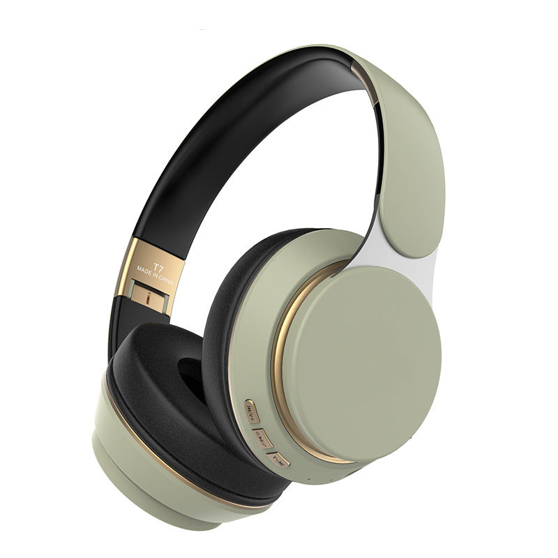 Light Green Wireless Bluetooth Headphones with Noise Reduction - Heavy Bass, Long Battery Life, TF Card Support