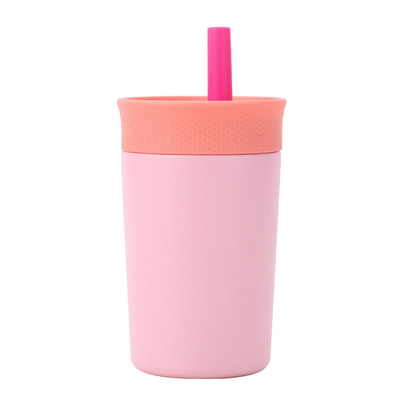 2 Pcs Pink 12oz Insulated Tumbler with Straw - 304 Stainless Steel, BPA-Free, Leak-Proof Coffee Mug for Hot and Cold Drinks