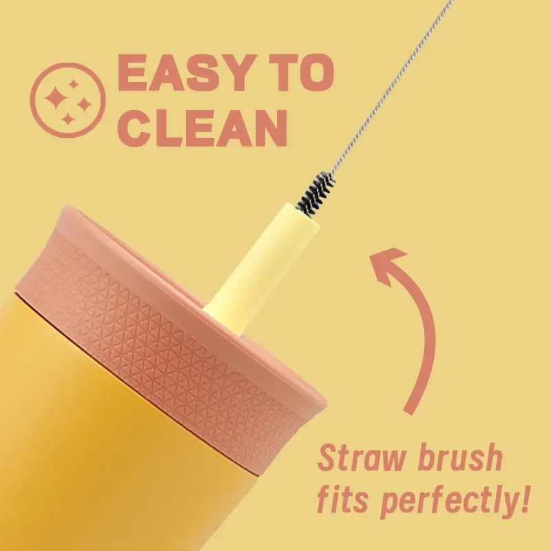 2 Pcs Beige 12oz Insulated Tumbler with Straw - 304 Stainless Steel, BPA-Free, Leak-Proof Coffee Mug for Hot and Cold Drinks