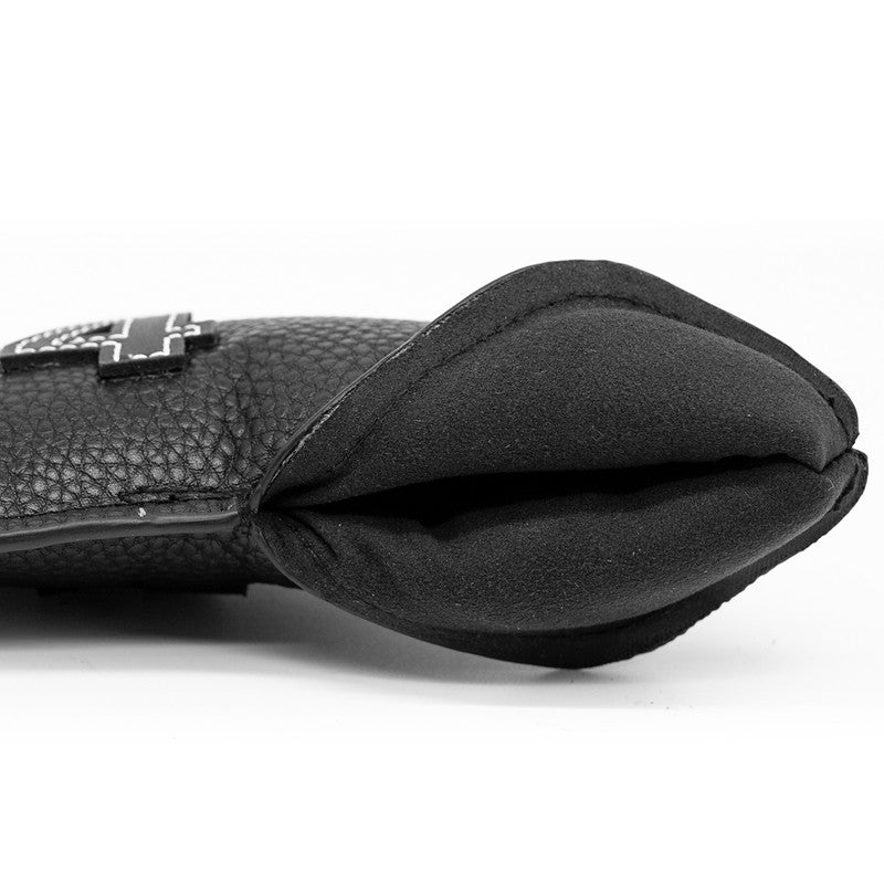 Black Golf Iron Head Covers Set of 10 - Waterproof PU Leather Club Protectors with Embroidered Numbers (3-9, P, A, S)