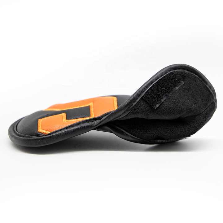 Colorful Words On Black Background PU Leather Golf Iron Headcovers Set (10pcs) - Numbered Protective Club Covers (4-9, P, A, S, L) Universal Fit