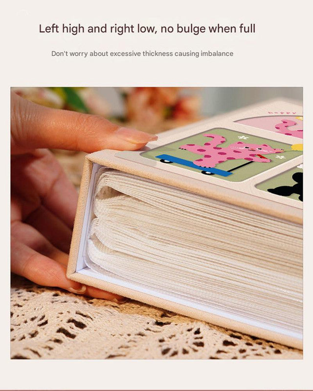 Cover 3 Colorful 7-Inch 100-Photo Cartoon Cat Album - Large Capacity Family Photo Storage Book with Suede and Crystal Cover