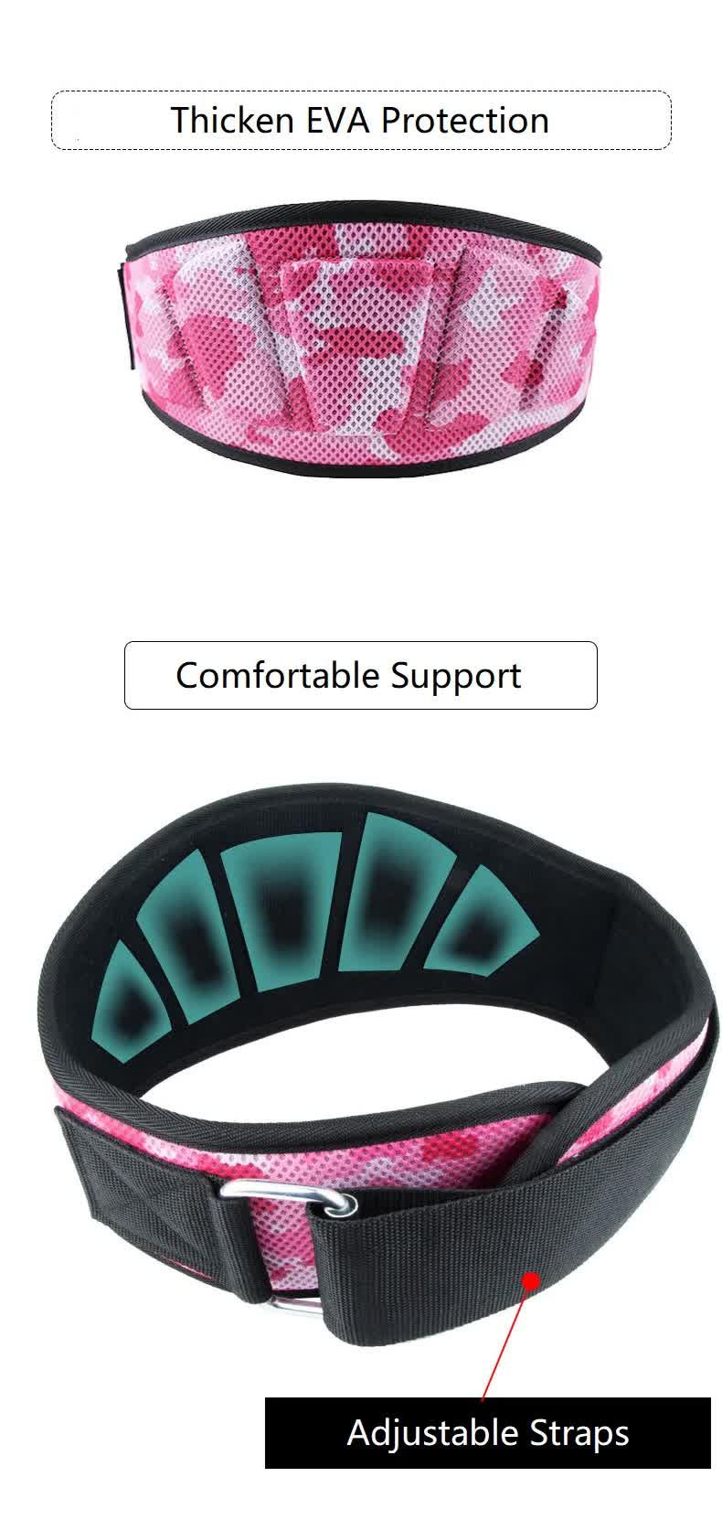 Size S Grey Camouflage Camo Weightlifting Belt - EVA Nylon Gym Belt for Squats, Deadlifts & Lumbar Support