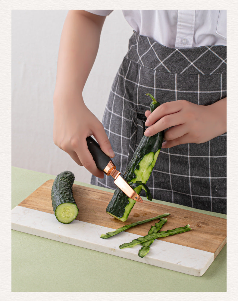 Green And Rose Gold 7-Piece Kitchen Gadget Set - Stainless Steel Utensils with Comfort Grip Handles