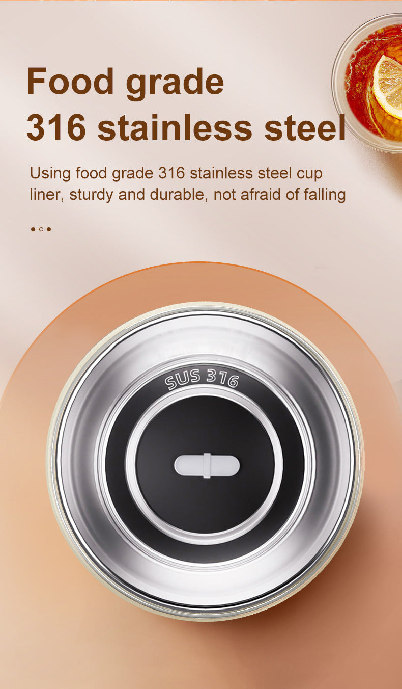 Pink 316 Stainless Steel Rechargeable Electric Self-Stirring Mug - 420ml Automatic Mixing Cup with Magnetic Rotor