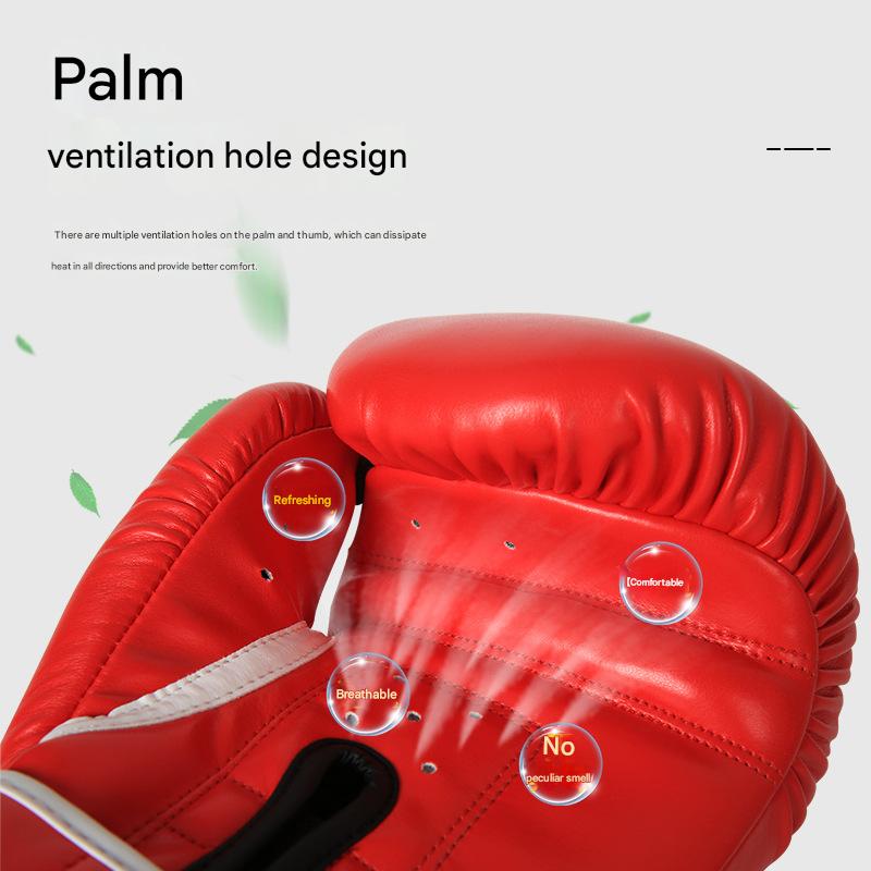 White And Silver Durable 10oz PU Leather Boxing Gloves - Padded & Ventilated for Training